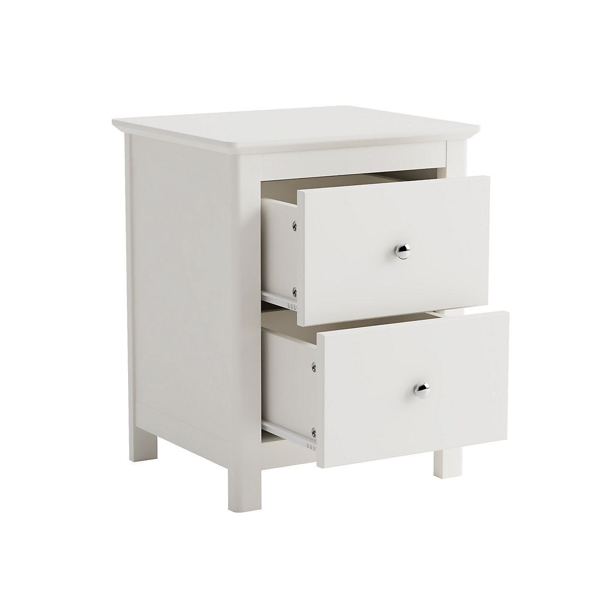 Mainz White Wood 2 Drawer Bedside Cabinet