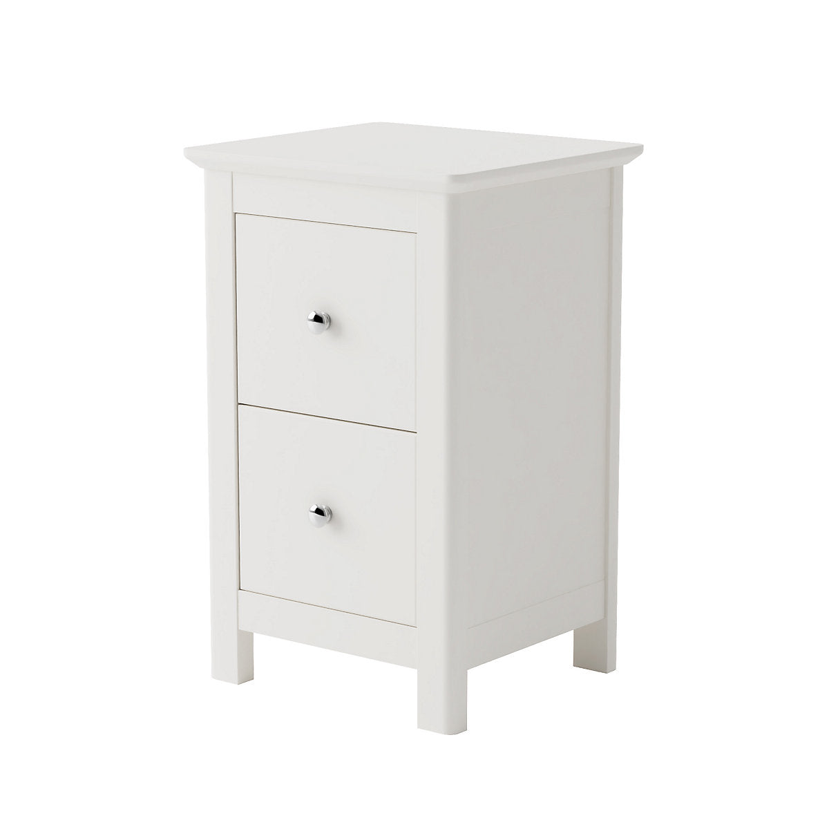 Iznik White Wood 2 Drawer Petite Bedside Cabinet