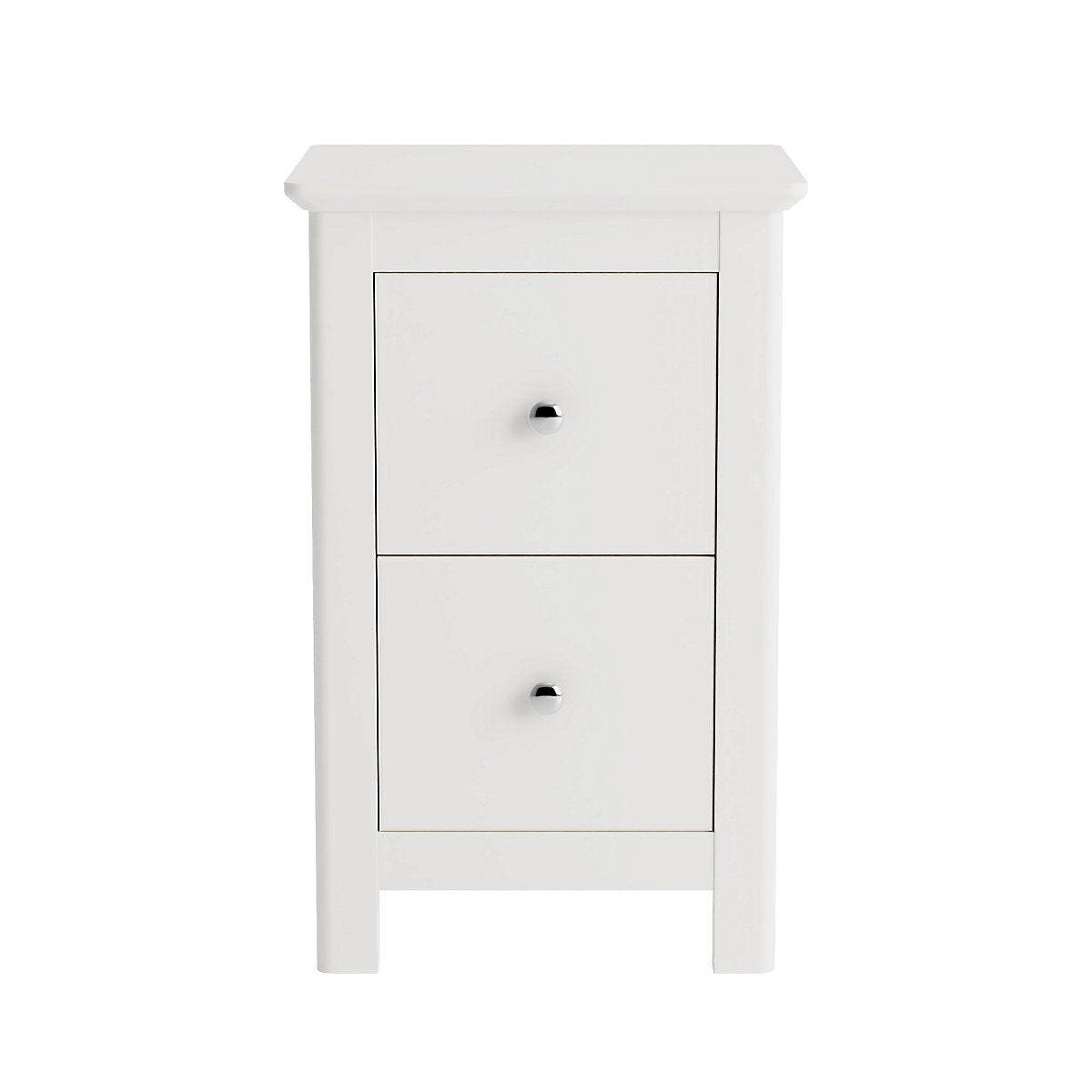 Iznik White Wood 2 Drawer Petite Bedside Cabinet