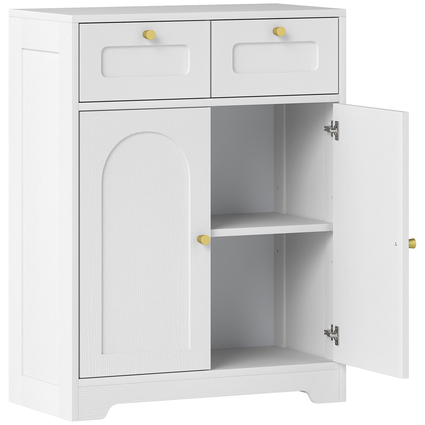 Pareto Bathroom Floor Storage Cabinet With 2 Drawers White