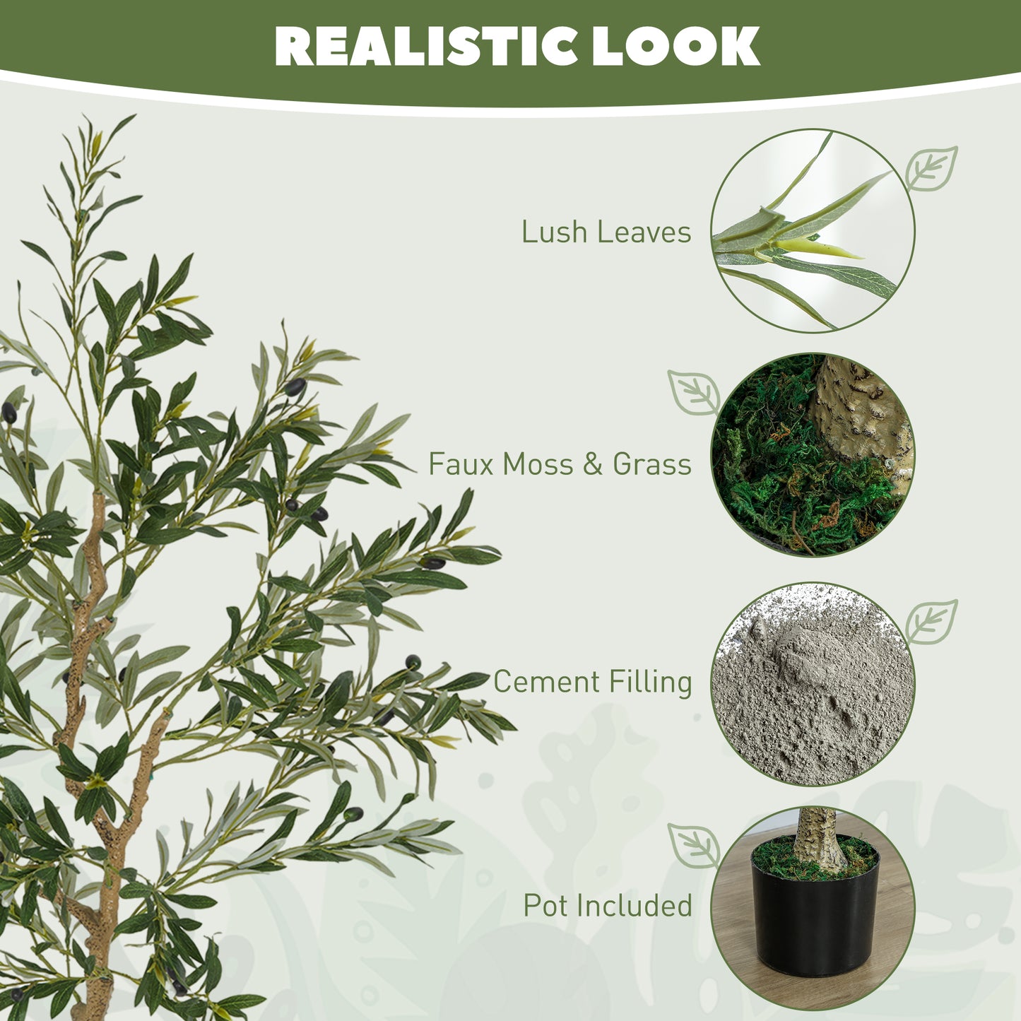 Toradi Artificial Olive Style Tree With Silk Leaf Finish