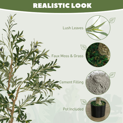 Toradi Artificial Olive Style Tree With Silk Leaf Finish