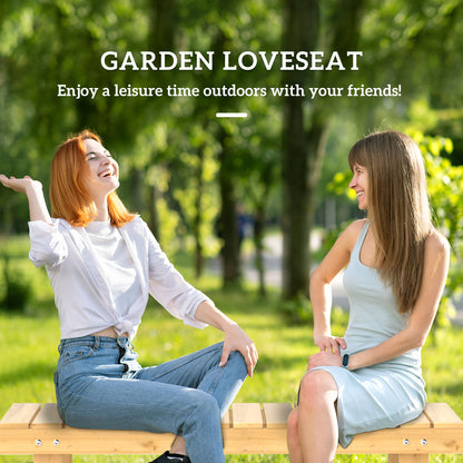 Nika Fir Wood Natural 2 Seater Indoor Outdoor Garden Bench 110 x 38 x 35 cm