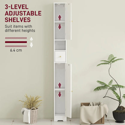 Extra Tall Bathroom Storage Cabinet With Arched Doors White 185cm