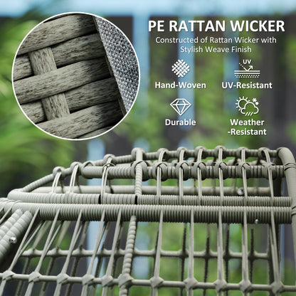 Tomova Grey Rattan Rope Grey Egg Chair with Cushions And Matching Pillows