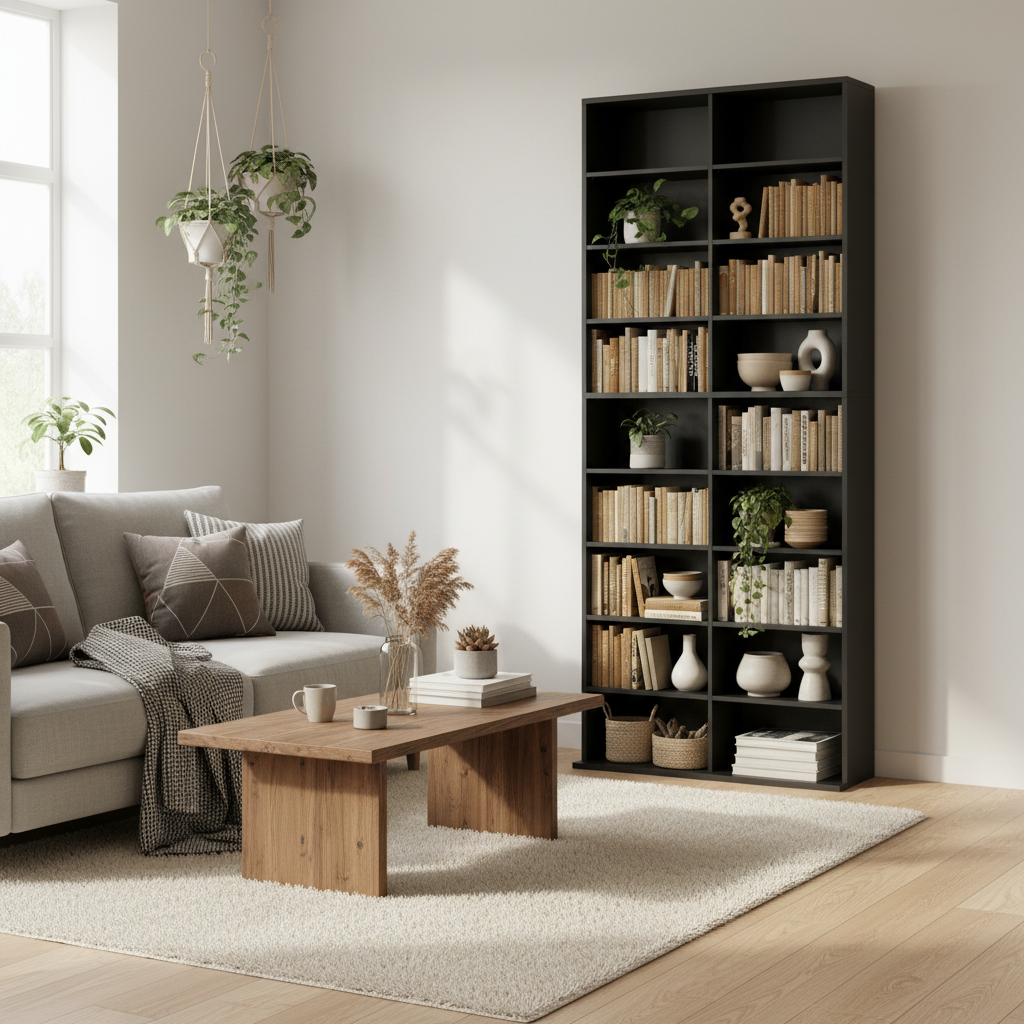 Sezi Wood Black Tall Media Storage Tower With 640 Disc Capacity
