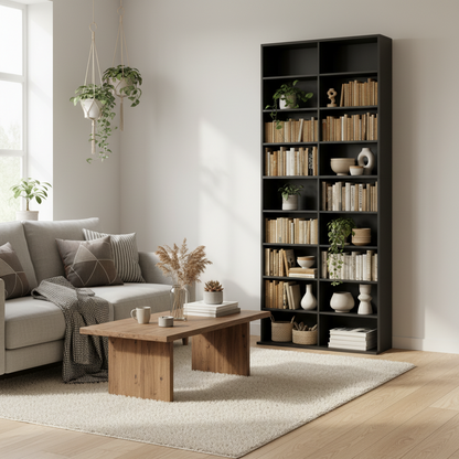 Sezi Wood Black Tall Media Storage Tower With 640 Disc Capacity