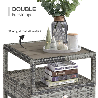 Nodika Rattan Grey 2 Seater Outdoor Bistro Set with Reclining Armchairs and Table