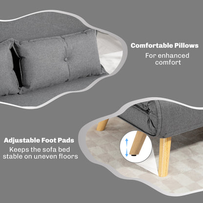 Maba Linen Look Grey 2 Seater Sofa Bed