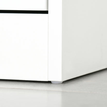 Sozita Wooden White 4 Flip Drawer Shoe Cabinet With Adjustable Shelves For Entryway