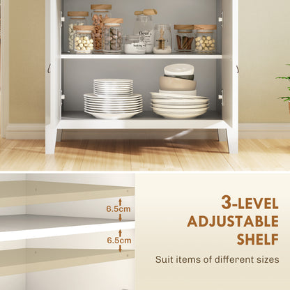 Kesora Lela White and Natural Oak Farmhouse Style Sideboard