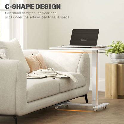 Nelone White Laptop Stand Adjustable Standing Desk On Wheels