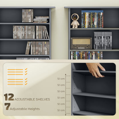 Yopayo Lora Wooden Grey 6teen Compartment Media Storage Shelf