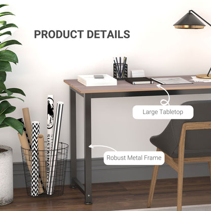 Pazi 120cm Wooden Black Writing Desk With Black Steel Frame