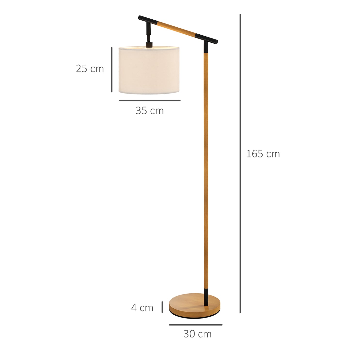 Liloel Metal Brown Adjustable Floor Lamp With 350 Degree Rotating Shade And LED Bulb