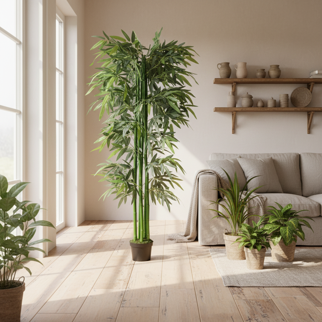 Marifa Artificial Bamboo Style Tree In Pot For Interior Planters And Office Spaces