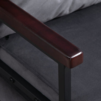 Tanopa Velvet Charcoal Grey 4 In One Convertible Single Chair Bed With Pillow