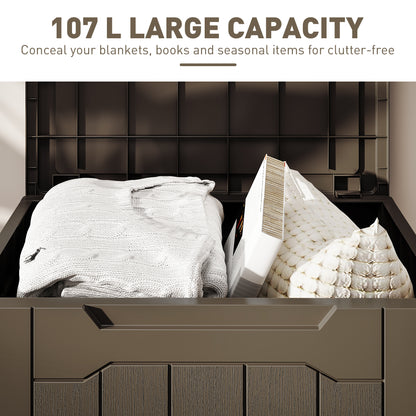 Nalure Dark Brown Charcoal Grey Plastic Charcoal Grey Outdoor Storage Chest Lid 107 Litre