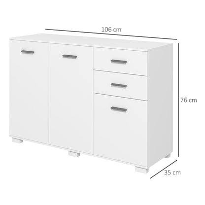 Fini Refa White Modern Sideboard 2 Drawers 3 Doors