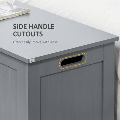 Vekasa Grey Toy and Blanket Storage Chest With Safety Hinged Lid