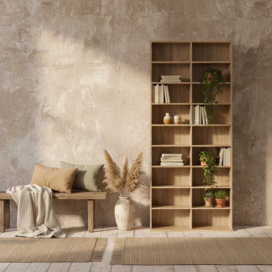 Karave Wood Natural Finish Tall Media Storage Tower With 640 Disc Capacity