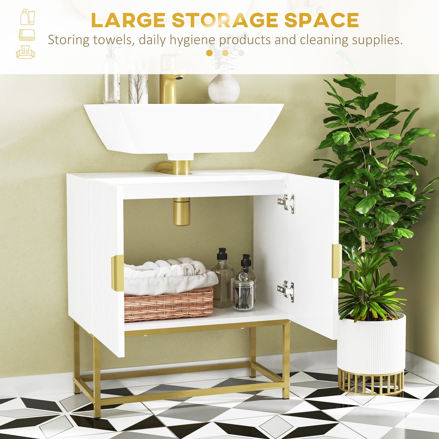Kelano Disu 4 Piece Bathroom Furniture Set With Tall Cabinet Under Sink Unit And Wall Cabinets White