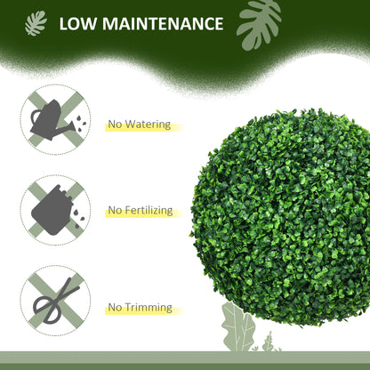 Tasa Halo Pair Of Artificial Boxwood Ball Plants In Green Finish