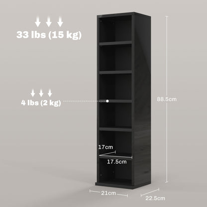 Kera Mimo High Gloss Black Set Of 2 CD Storage Units With 102 Disc Capacity