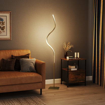 Fiyosu Metal Gold Tone Dimmable LED Floor Lamp With Adjustable Brightness And Foot Switch