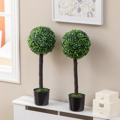 Losasa Zimo Set Of 2 Artificial Boxwood Ball Trees Suitable For Indoor Or Outdoor Settings