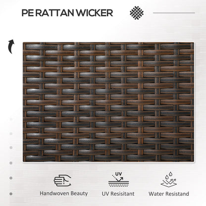 Renata Faux Rattan Brown 2 Seat Garden Chair With Integrated Coffee Table