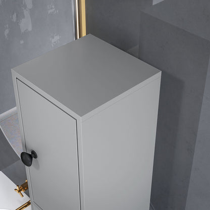 Tasere Tall Slim Bathroom Storage Cabinet With Drawers Shelves And Cupboards Grey