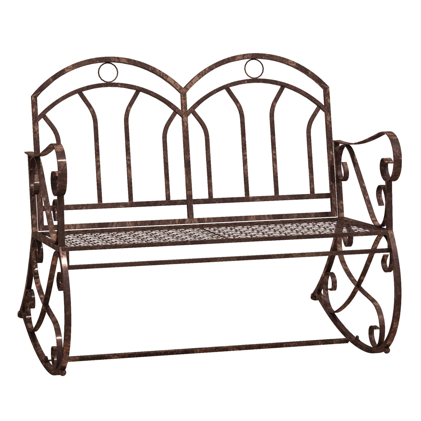 Lesu Metal Bronze Iron Garden Outdoor Rocking Chair