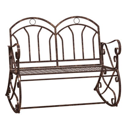 Lesu Metal Bronze Iron Garden Outdoor Rocking Chair