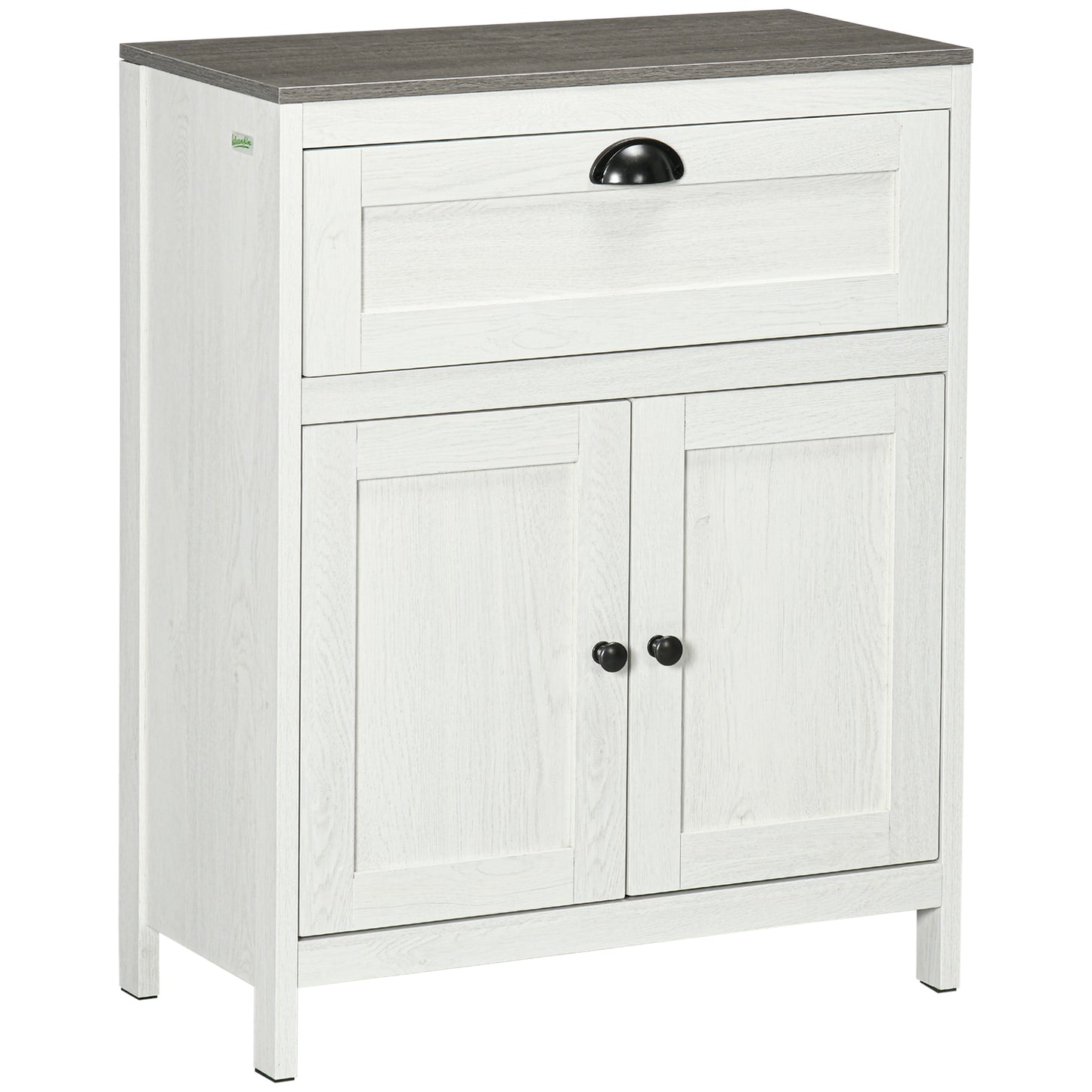 Sunoli White Freestanding Bathroom Storage Cabinet With Drawer Double Doors And Adjustable Shelves