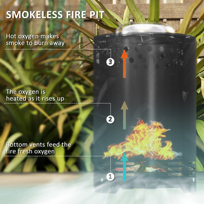 Balatti Small Stainless Steel Black Tabletop Smokeless Fire Pit