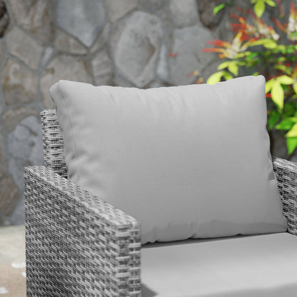 Dobaso Rattan Grey 3 Piece Bistro Set with Glass Coffee Table