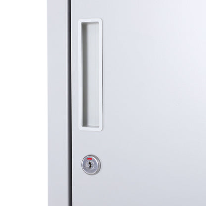 Marino 180cm Light Grey Metal Tall Locker Storage Cabinet With Internal Shelves