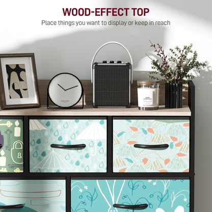Larala Wooden Blue 7 Drawer Storage Chest