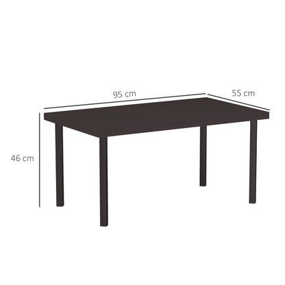 Satami Metal And Wooden Brown Outdoor Rectangular Coffee Table With Woodgrain Top