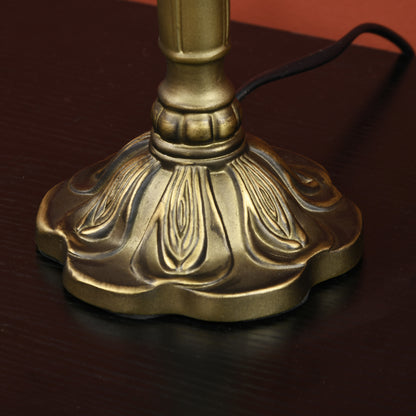 Lonema Glass And Metal White And Blue Art Deco Style Table Lamp