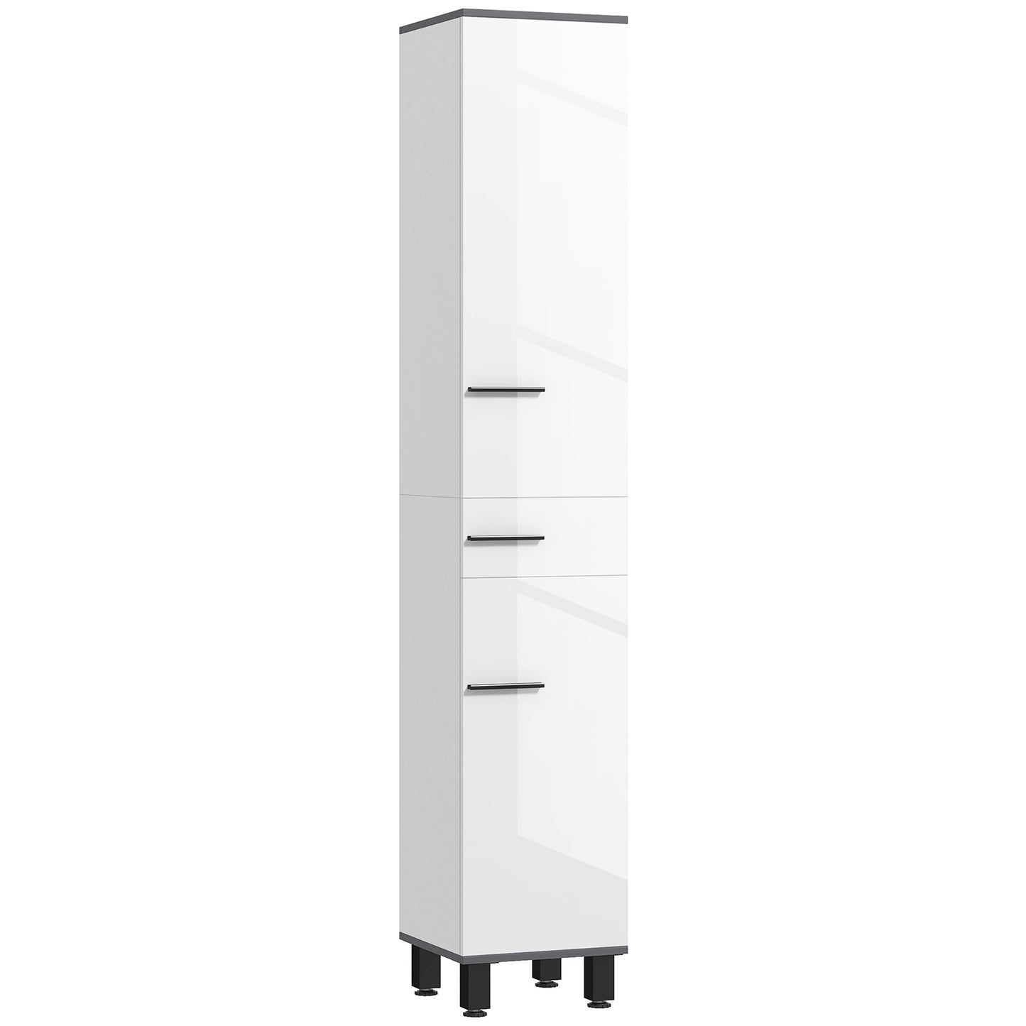Mael Extra Tall Slim Bathroom Storage Cabinet In White 190cm