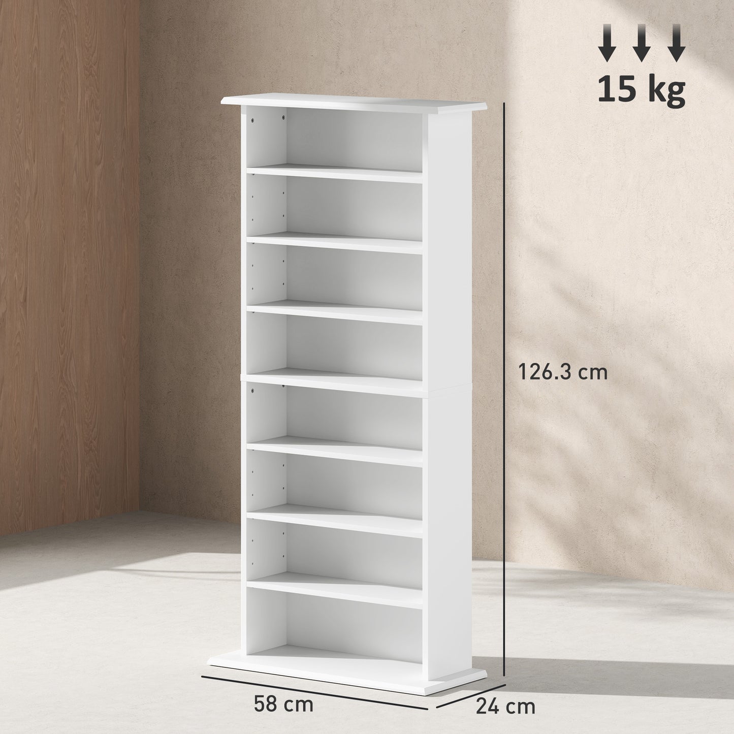 Talasa Wood White CD Storage Unit With 360 Disc Capacity