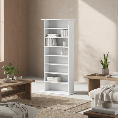 Talasa Wood White CD Storage Unit With 360 Disc Capacity