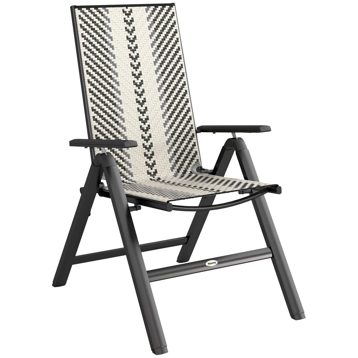 Roso Rattan Grey Reclining Garden Chairs With Adjustable Backrest