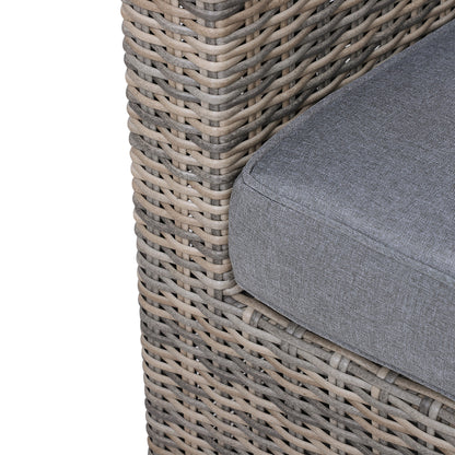 Vapa Faux Rattan Mixed Brown 5 Piece Outdoor Bistro Set and Glass Table