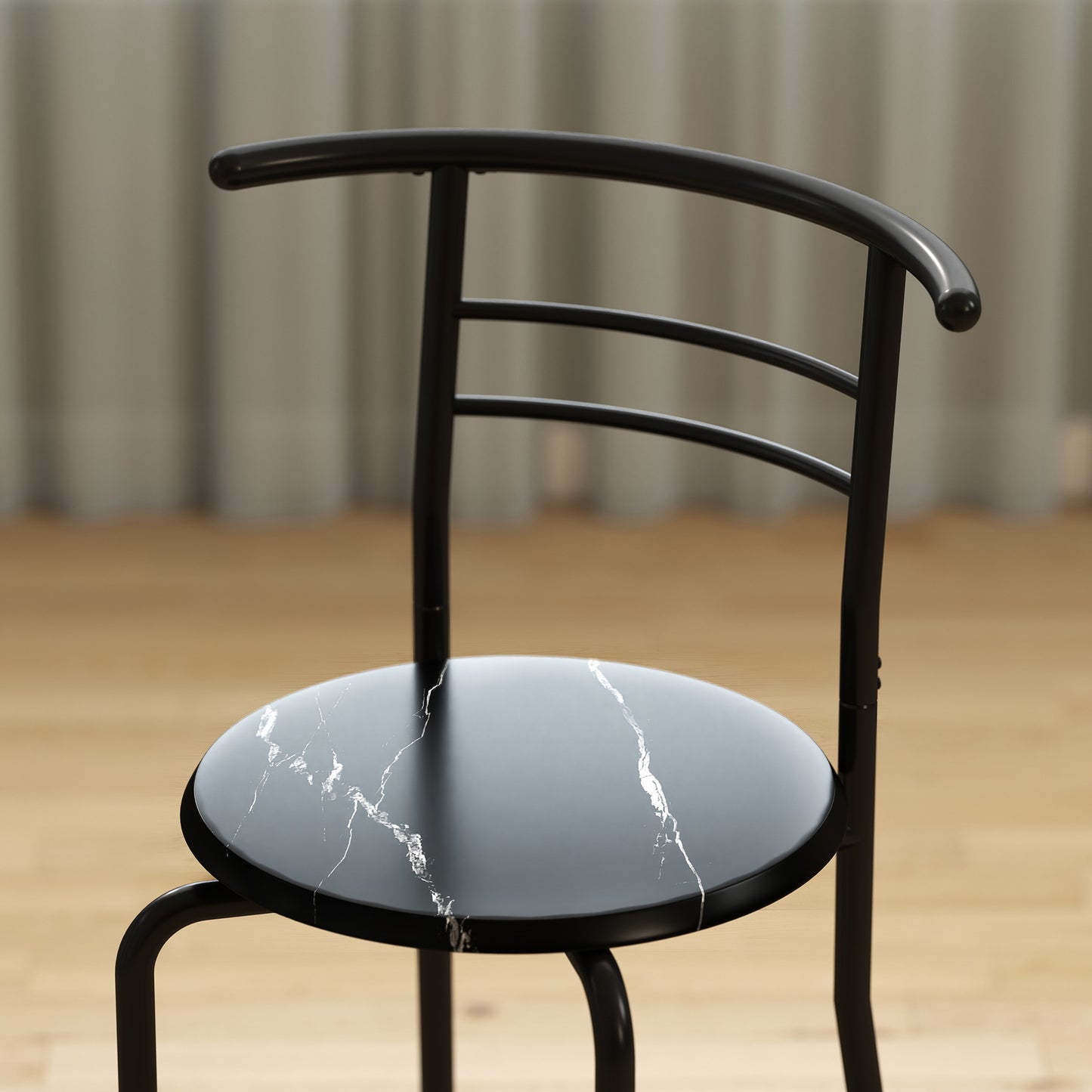 Tolo Black Compact 3 Piece Dining Table And Chair Set