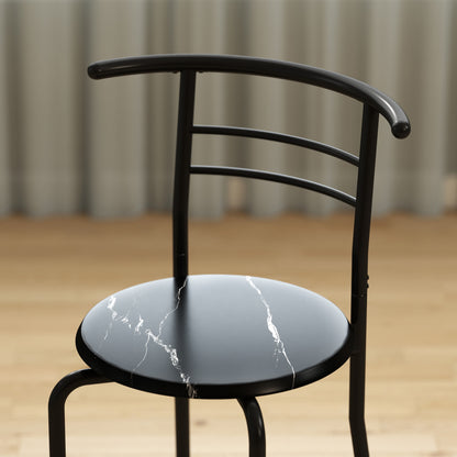 Tolo Black Compact 3 Piece Dining Table And Chair Set