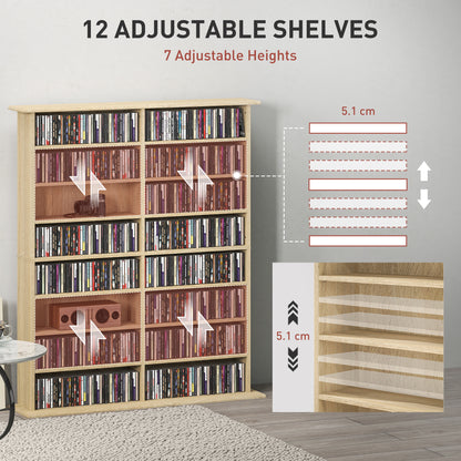 Sasa Wood Natural Finish 6teen Compartment Media Storage Shelf