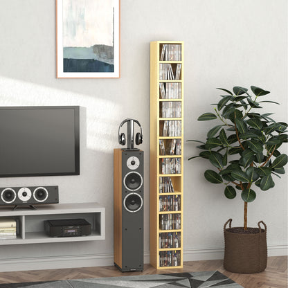 Yoel Wood Oak Tone Tall Narrow CD Storage Tower